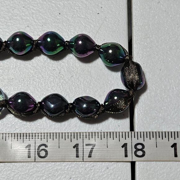 Chicos Elegant Iridescent Bead Necklace Rhinestone Accent Statement Fashion - Picture 8 of 8